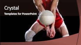  Presentation with volleyball - Slide set enhanced with male volleyball player studio shot over black background and a wine colored foreground