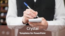  Presentation with outsourced based section - Amazing slide set having mid-section of male waiter backdrop and a violet colored foreground