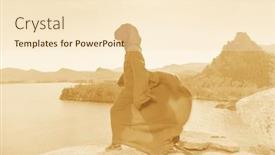  Presentation with strong wind - Slide deck enhanced with male-wanderer-in-a-black background and a lemonade colored foreground