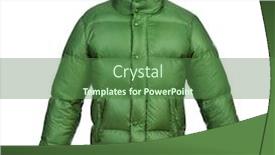  Presentation with winter - Presentation theme featuring male winter jacket isolated on the white background and a ocean colored foreground