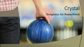  Presentation with bowling - Audience pleasing PPT theme consisting of male with bowling ball backdrop and a lemonade colored foreground