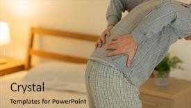  Presentation with low back - Slide set enhanced with senior male with low back background and a coral colored foreground