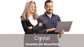  Presentation with worker - Beautiful slide set featuring male-worker-in-a-uniform backdrop and a gray colored foreground