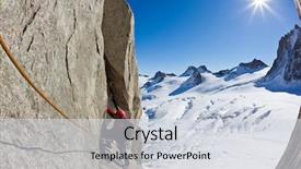  Presentation with mont blanc - Beautiful presentation theme featuring male young climber along backdrop and a light gray colored foreground