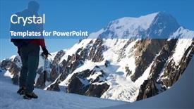  Presentation with blanc - Colorful slides enhanced with male young climber standing backdrop and a teal colored foreground