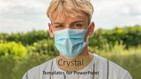  Presentation with covid - Presentation theme having male-young-man-male-teenager background and a gold colored foreground