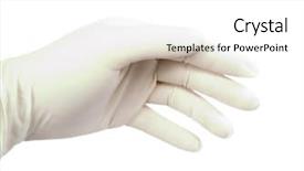  Presentation with clipping - Audience pleasing PPT theme consisting of gloves plastic - males hand wearing a latex backdrop and a white colored foreground