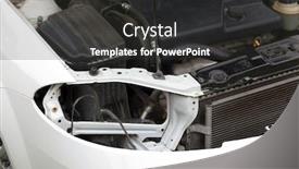  Presentation with car - Presentation theme enhanced with malfunctioning-car-with-opened-hood background and a dark gray colored foreground