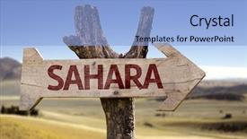  Presentation with sahara - PPT theme with mali - sahara wooden sign background and a light blue colored foreground