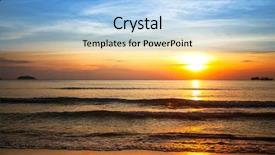  Presentation with sunset beach - Colorful slide deck enhanced with malibu - beautiful sunset on the sea backdrop and a light blue colored foreground