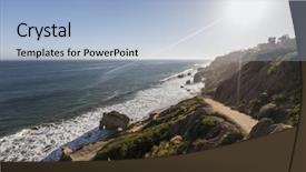  Presentation with coastal - Slides having malibu california coastal bluff trail at el matador state beach background and a light blue colored foreground