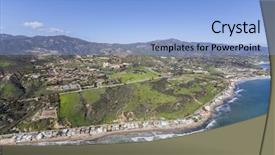  Presentation with pacific - Colorful presentation theme enhanced with malibu california pacific ocean shoreline homes bluffs and beaches backdrop and a light blue colored foreground