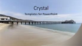  Presentation with water ocean - Beautiful theme featuring malibu pier beach with motion backdrop and a  colored foreground