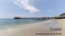  Presentation with blur beam column slab - Slide set consisting of malibu pier beach with motion background and a  colored foreground