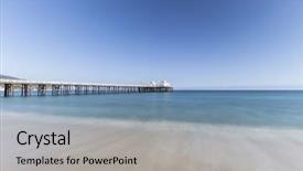  Presentation with los angeles - Cool new slides with malibu pier with motion blur backdrop and a light gray colored foreground