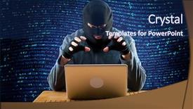  Presentation with hacking - Audience pleasing slide set consisting of malicious code - hacker is ready to start backdrop and a  colored foreground