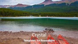  Presentation with mountain lake - Amazing theme having maligne-lake-in-jasper-located backdrop and a coral colored foreground