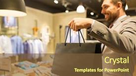  Presentation with people mall - PPT layouts featuring mall advertising - sale fashion retail business style background and a tawny brown colored foreground