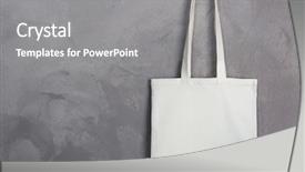  Presentation with pink color velvet textile - Colorful slides enhanced with mall advertising - textile shopping bag hanging backdrop and a gray colored foreground