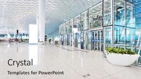  Presentation with interior - Slide set consisting of mall asia - interior of shoppingmall background and a light gray colored foreground