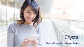  Presentation with nurse cellphone - Cool new presentation with mall asia - woman using cellphone backdrop and a sky blue colored foreground