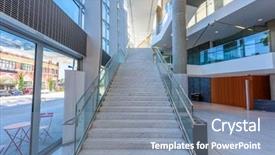  Presentation with abstract modern architecture - PPT layouts consisting of mall business center interior design background and a seafoam green colored foreground