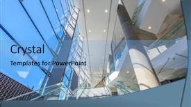  Presentation with hotel business - Beautiful slide set featuring mall business center interior design backdrop and a light blue colored foreground