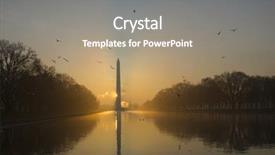  Presentation with washington dc city skyline - Presentation with mall monument sunrise washington dc background and a gray colored foreground