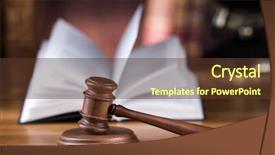  Presentation with mallet - Presentation theme having mallet of judge wooden gavel background and a tawny brown colored foreground