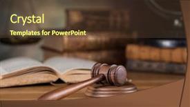  Presentation with mallet - Slides with mallet of judge wooden gavel background and a tawny brown colored foreground