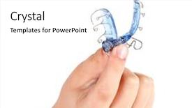  Presentation with orthodontic - Slide deck having maloclusion - orthodontic treatment closeup background and a white colored foreground