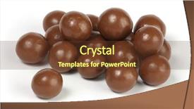  Presentation with white chocolate - Presentation featuring malt - sweet chocolate caramel ball isolated background and a  colored foreground