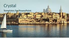  Presentation with arizona sunset view - Slides enhanced with malta - panoramic view of valetta background and a sky blue colored foreground
