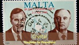  Presentation with soviet union - Audience pleasing presentation theme consisting of malta-circa-1989-a-stamp backdrop and a tawny brown colored foreground
