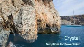  Presentation with hydrologic sea level rise - Audience pleasing PPT theme consisting of malta cliffs at sea level backdrop and a  colored foreground