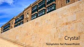  Presentation with malta - Presentation with empty staircase for background close background and a coral colored foreground