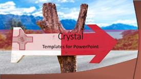  Presentation with malta - Theme having malta flag wooden sign with road background background and a red colored foreground