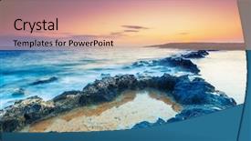  Presentation with sea sun - Presentation theme having malta qawra europe beauty world background and a  colored foreground