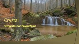  Presentation with unesco - PPT theme featuring maly-stolpich-waterfall-jizerskohorske-buciny background and a tawny brown colored foreground