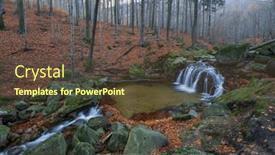  Presentation with unesco - Presentation featuring maly-stolpich-waterfall-jizerskohorske-buciny background and a tawny brown colored foreground