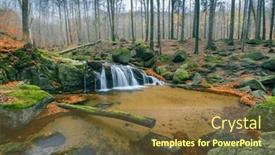  Presentation with unesco - Slide deck having maly-stolpich-waterfall-jizerskohorske-buciny background and a tawny brown colored foreground