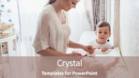  Presentation with mom baby - Amazing presentation design having mama - bright portrait of a mom backdrop and a coral colored foreground