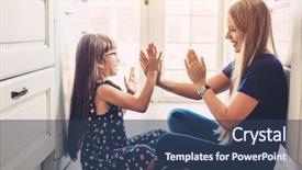  Presentation with solemnity of mother mary of god - Theme consisting of mama - mother with her daughter playing background and a  colored foreground