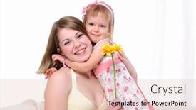  Presentation with mama - Theme consisting of mama and her little daughter together having fun background and a lemonade colored foreground
