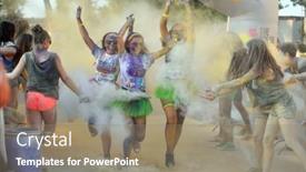  Presentation with color run - Audience pleasing theme consisting of mamaia-constanta-romania-august-1 backdrop and a coral colored foreground