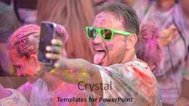  Presentation with color run - Colorful presentation enhanced with mamaia-constanta-romania-july-26 backdrop and a  colored foreground