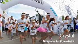  Presentation with color run - Colorful PPT theme enhanced with mamaia-constanta-romania-july-26 backdrop and a tawny brown colored foreground