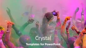  Presentation with color run - Presentation having mamaia-constanta-romania-july-26 background and a ocean colored foreground