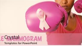  Presentation with fight - Cool new presentation theme with mammogram text with breast cancer backdrop and a coral colored foreground
