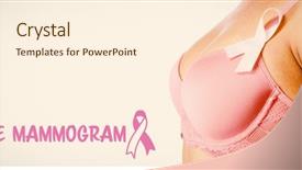  Presentation with breast cancer awareness - Audience pleasing theme consisting of mammogram text with breast cancer backdrop and a cream colored foreground